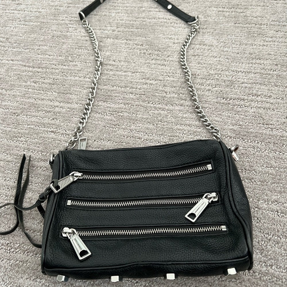 Rebecca Minkoff Black Moto 3 Zip Purse